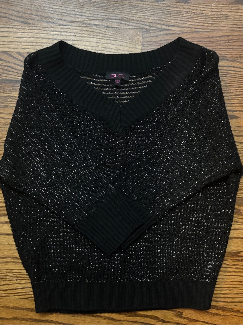 GLO jeans Black V-Neck Knit Sweater